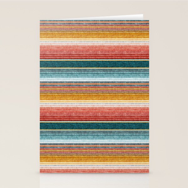 serape southwest stripe - orange & teal Stationery Card Gallery Image 2