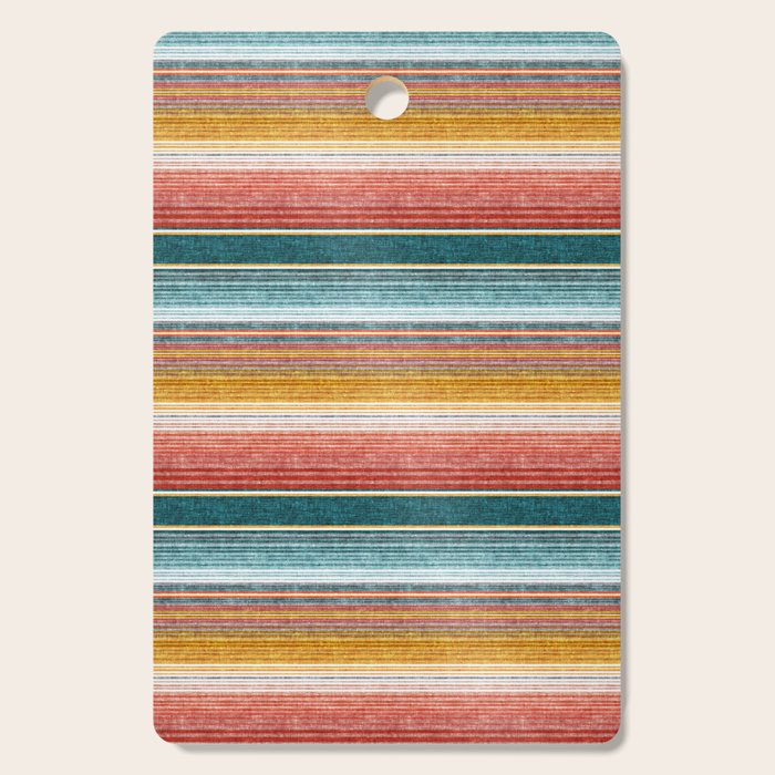 serape southwest stripe - orange & teal Cutting Board Gallery Image 1