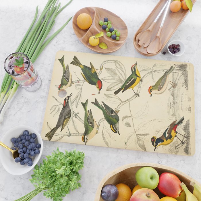 Kinglets from The Edinburgh Journal, 1835 (benefitting The Nature Conservancy) Cutting Board Gallery Image 2