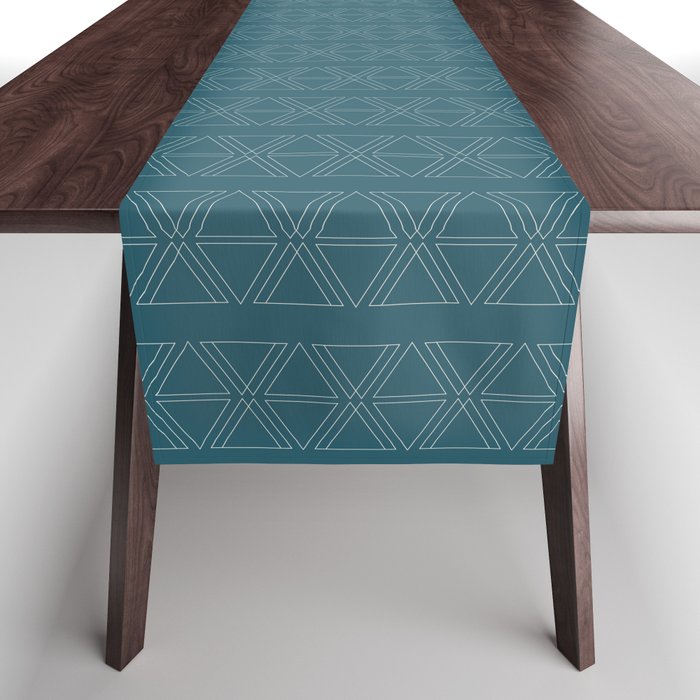 lines geo-teal Table Runner Gallery Image 1
