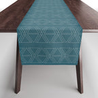 lines geo-teal Table Runner Gallery Image 1