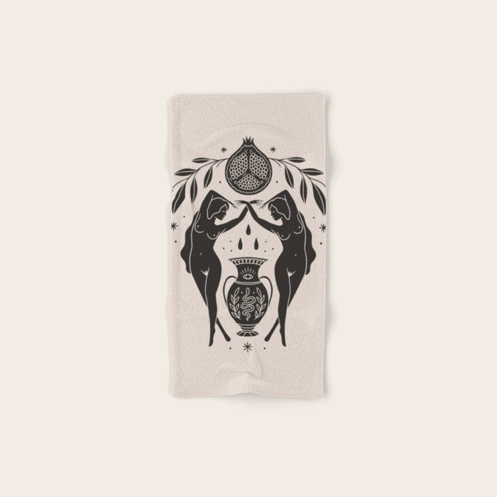 Persephone - Black Bath Towel Gallery Image 1