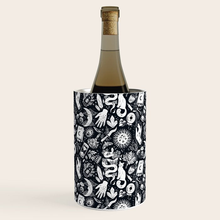 Witchy Things In Black And White Wine Chiller Gallery Image 1