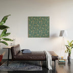 William Morris Bird and Pomegranate Blue Sage Wood Wall Art Gallery Image 2