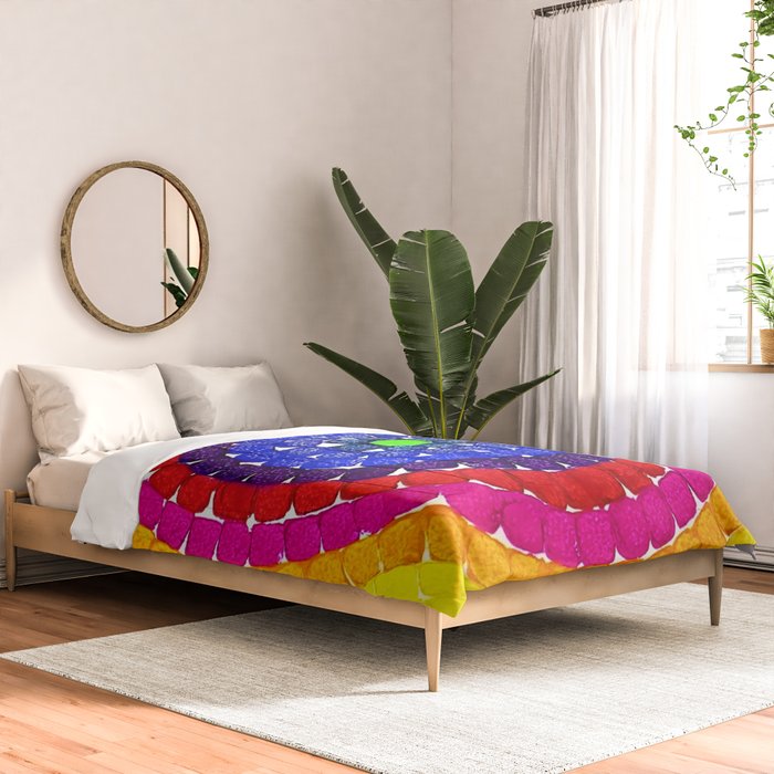 'Sunrise Over Harlem,' portrait painting in the style of Alma Thomas Comforter Gallery Image 2
