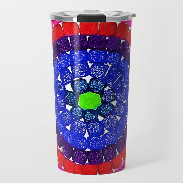 'Sunrise Over Harlem,' portrait painting in the style of Alma Thomas Travel Mug Gallery Image 1