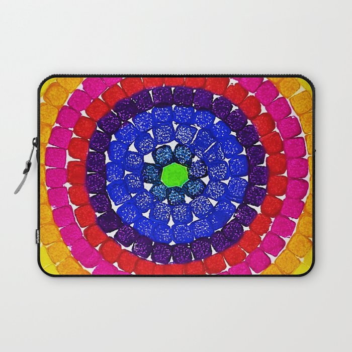 'Sunrise Over Harlem,' portrait painting in the style of Alma Thomas Laptop Sleeve Gallery Image 1