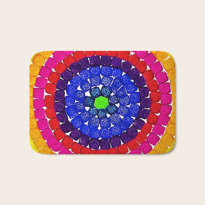 'Sunrise Over Harlem,' portrait painting in the style of Alma Thomas Bath Mat Gallery Image 1