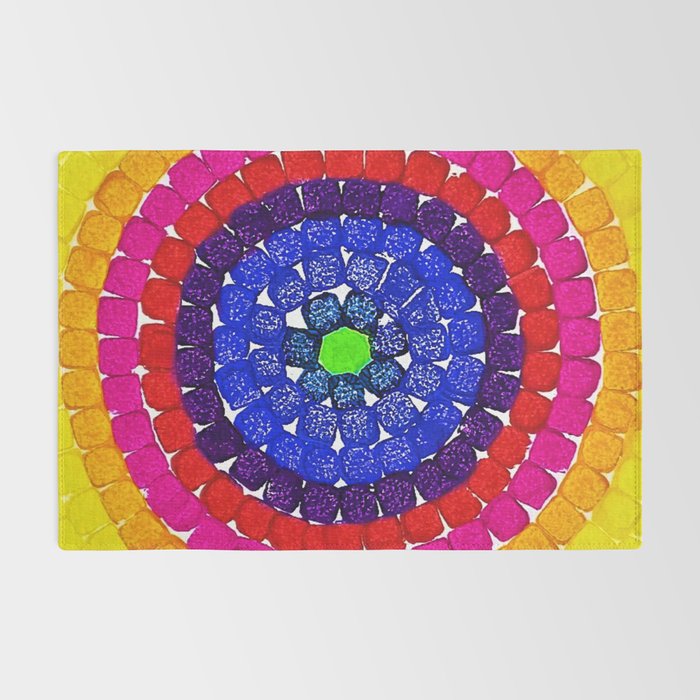 'Sunrise Over Harlem,' portrait painting in the style of Alma Thomas Rug Gallery Image 2