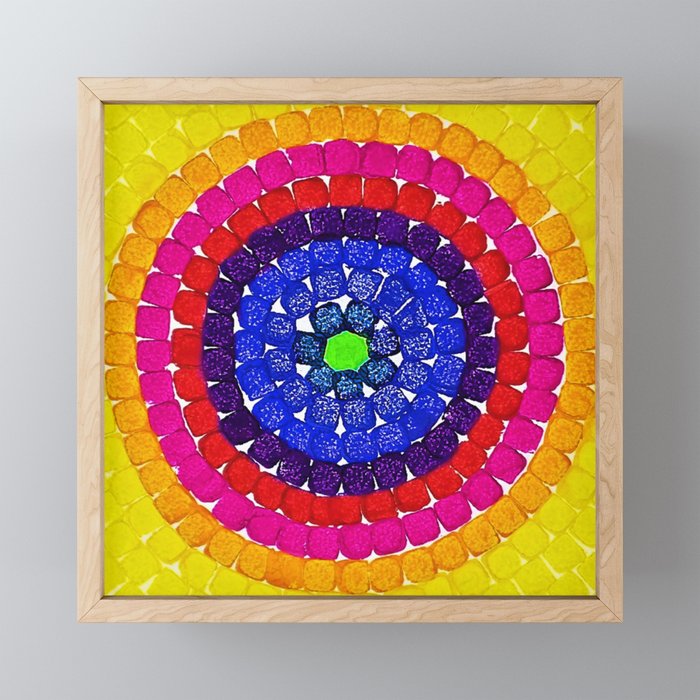 'Sunrise Over Harlem,' portrait painting in the style of Alma Thomas Mini Art Print Gallery Image 1
