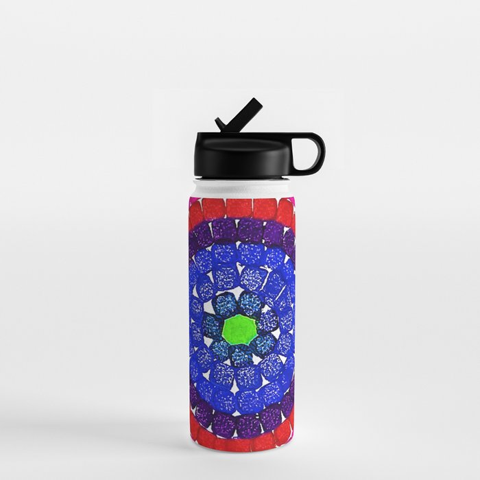 'Sunrise Over Harlem,' portrait painting in the style of Alma Thomas Water Bottle Gallery Image 1