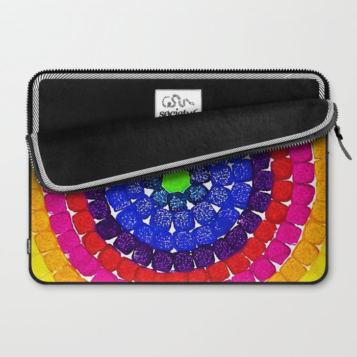'Sunrise Over Harlem,' portrait painting in the style of Alma Thomas Laptop Sleeve Gallery Image 2