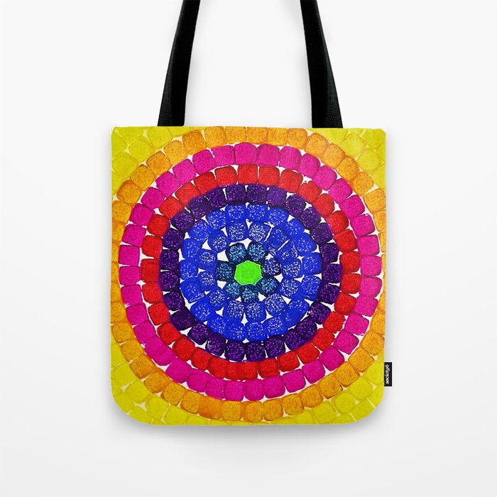 'Sunrise Over Harlem,' portrait painting in the style of Alma Thomas Tote Bag Gallery Image 1