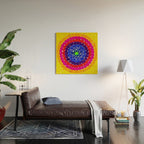 'Sunrise Over Harlem,' portrait painting in the style of Alma Thomas Wood Wall Art Gallery Image 2