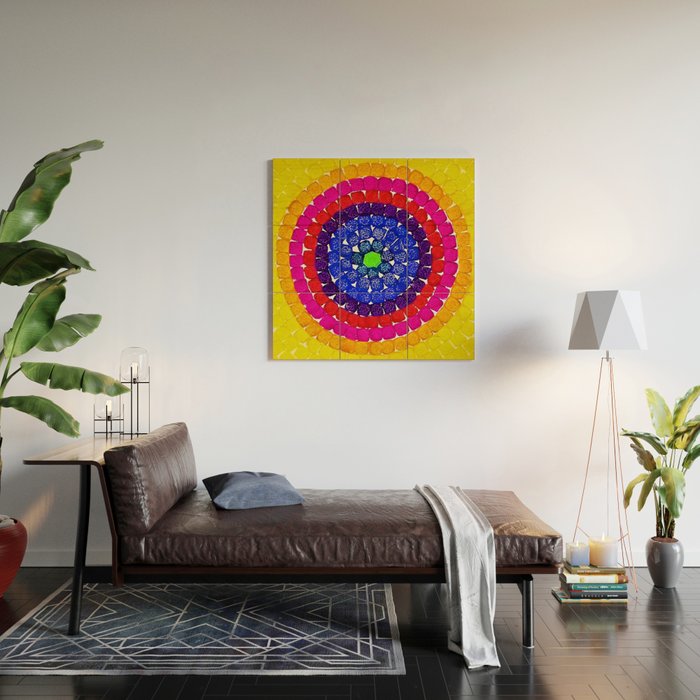 'Sunrise Over Harlem,' portrait painting in the style of Alma Thomas Wood Wall Art Gallery Image 2