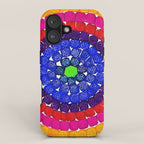 'Sunrise Over Harlem,' portrait painting in the style of Alma Thomas iPhone Case Gallery Image 1
