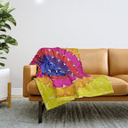 'Sunrise Over Harlem,' portrait painting in the style of Alma Thomas Throw Blanket Gallery Image 1
