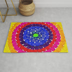 'Sunrise Over Harlem,' portrait painting in the style of Alma Thomas Rug Gallery Image 1