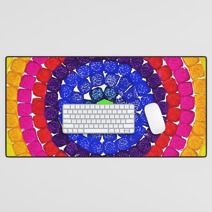 'Sunrise Over Harlem,' portrait painting in the style of Alma Thomas Desk Mat Gallery Image 1