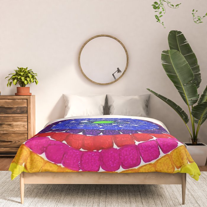 'Sunrise Over Harlem,' portrait painting in the style of Alma Thomas Comforter Gallery Image 3
