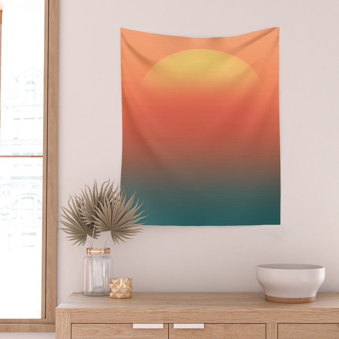 Ocean sunrise Wall Tapestry Gallery Image 2