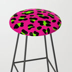 80s Neon Pink and Lime Green Leopard Stool Gallery Image 2