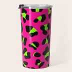 80s Neon Pink and Lime Green Leopard Travel Mug Gallery Image 3