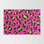 80s Neon Pink and Lime Green Leopard Rug Gallery Image 2