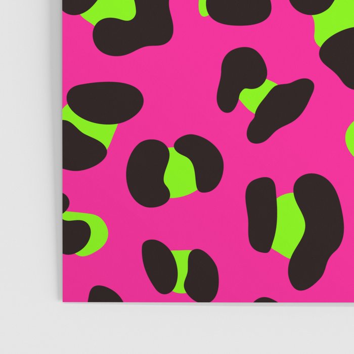 80s Neon Pink and Lime Green Leopard Poster Gallery Image 3