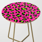 80s Neon Pink and Lime Green Leopard Side Table Gallery Image 2