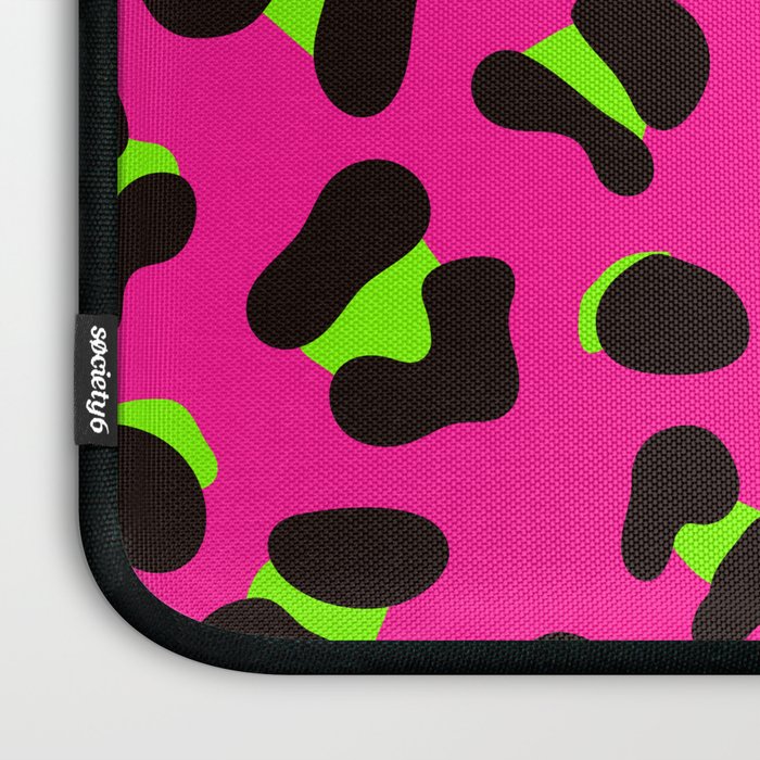 80s Neon Pink and Lime Green Leopard Laptop Sleeve Gallery Image 3