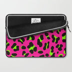 80s Neon Pink and Lime Green Leopard Laptop Sleeve Gallery Image 2