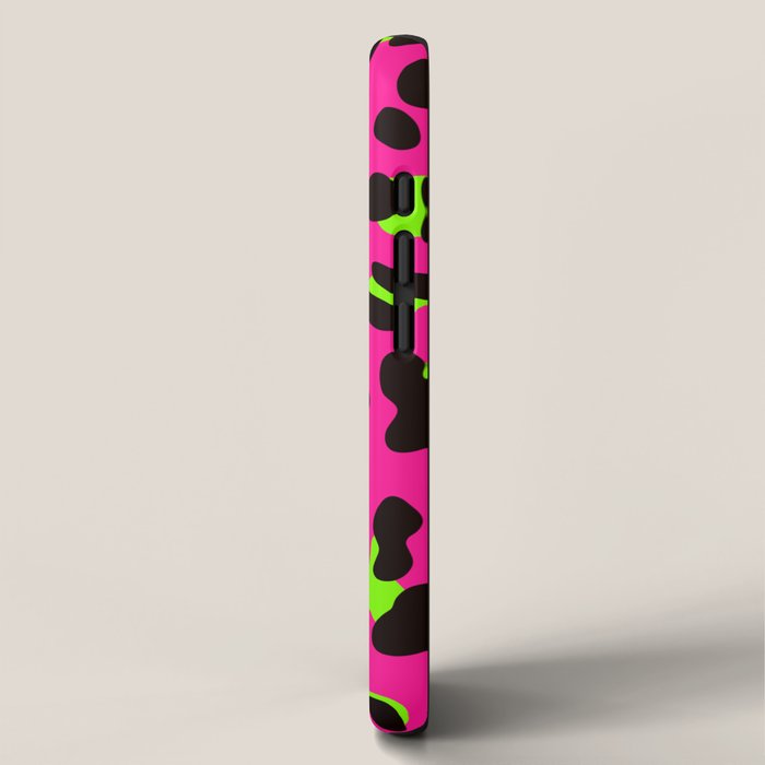 80s Neon Pink and Lime Green Leopard iPhone Case Gallery Image 2
