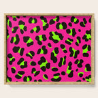 80s Neon Pink and Lime Green Leopard Serving Tray Gallery Image 1
