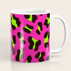 80s Neon Pink and Lime Green Leopard Coffee Mug Gallery Image 1