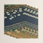 Antique White, Pink and Blue Floral Japanese Silk Print Wrapping Paper Gallery Image 3