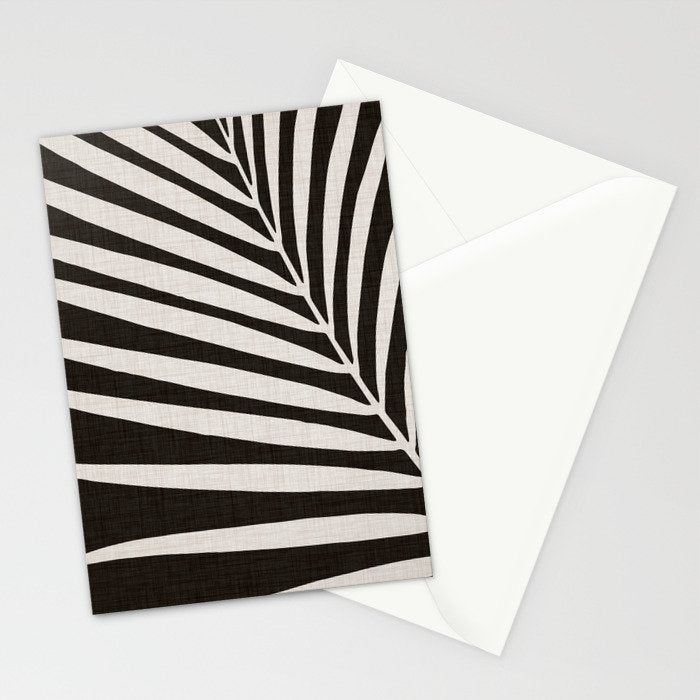 Black and White Palm Frond Stationery Card Gallery Image 2
