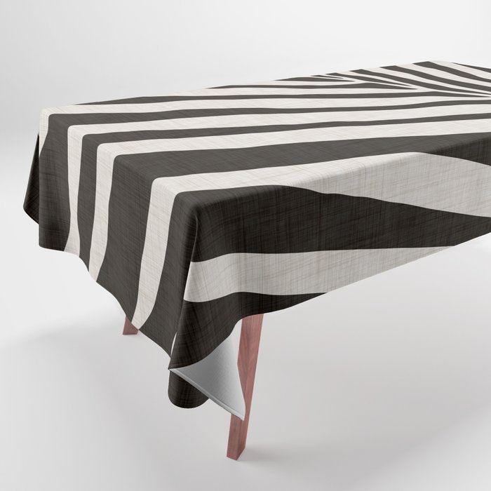 Black and White Palm Frond Tablecloth Gallery Image 1