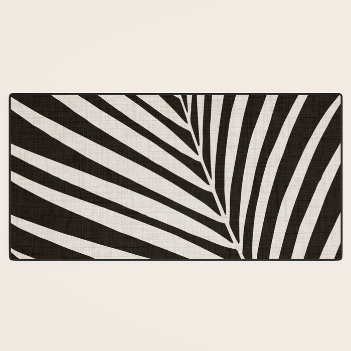 Black and White Palm Frond Desk Mat Gallery Image 3