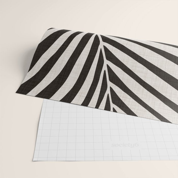 Black and White Palm Frond Wrapping Paper Gallery Image 2