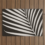 Black and White Palm Frond Outdoor Rug Gallery Image 1