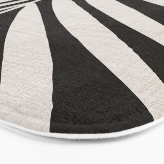Black and White Palm Frond Bath Mat Gallery Image 3