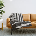Black and White Palm Frond Throw Blanket Gallery Image 1