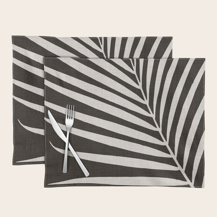 Black and White Palm Frond Placemat Gallery Image 1