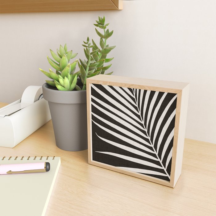 Black and White Palm Frond Mini Art Print Gallery Image 2