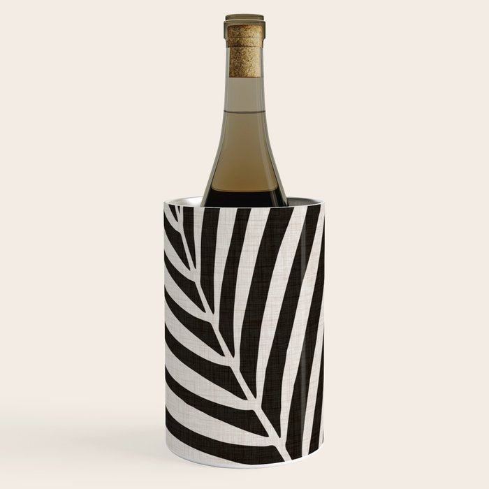 Black and White Palm Frond Wine Chiller Gallery Image 3