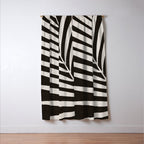 Black and White Palm Frond Window Curtain Gallery Image 3
