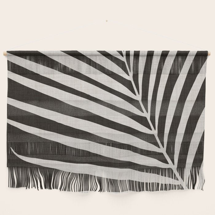Black and White Palm Frond Wall Hanging Gallery Image 1