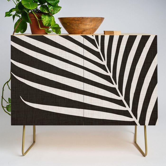 Black and White Palm Frond Credenza Gallery Image 1