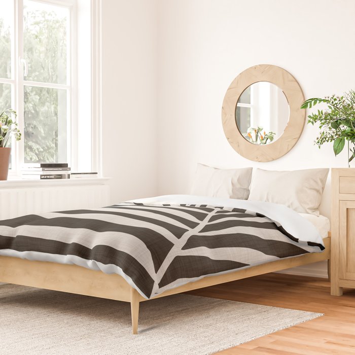 Black and White Palm Frond Duvet Cover Gallery Image 2